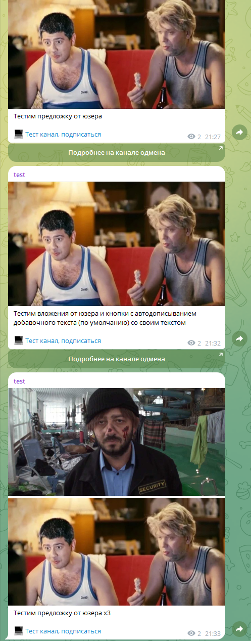 Как выглядят посты после публикации